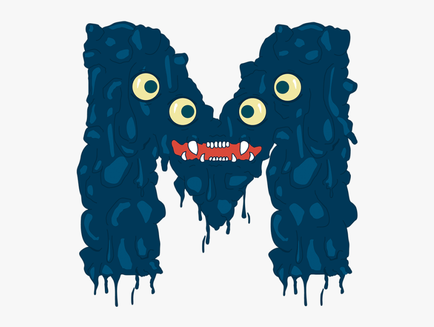 Funny Monster Font Letter M - Monster Letter M, HD Png Download, Free Download