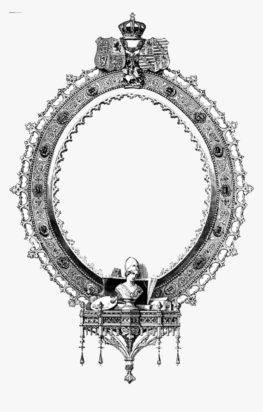 Vintage Oval Picture Frames Transparent - Ornate Oval Frame, HD Png Download, Free Download
