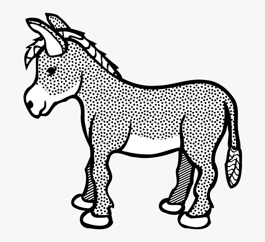 Donkey Horse Drawing Shrek Mule - Donkey Black And White, HD Png Download, Free Download