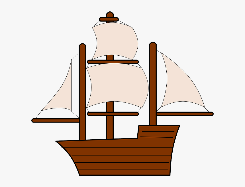 Unfurled Sailing Ship Clip Art - Old Ship Clip Art, HD Png Download, Free Download