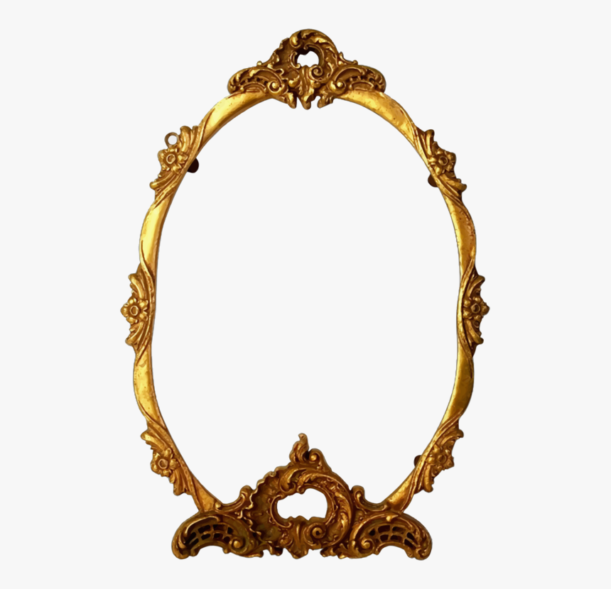 Picture Frame,oval,brass - Frame Ornament Gold Png, Transparent Png, Free Download