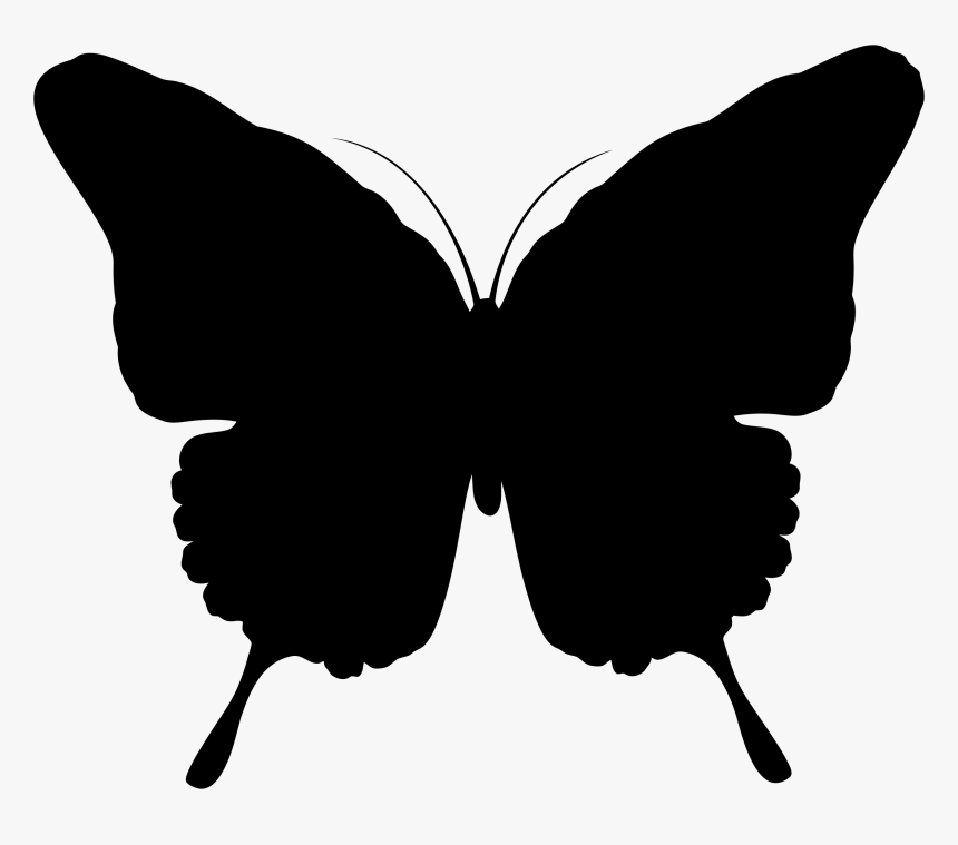 Transparent Butterfly Clip Art Black And White - Butterfly Silhouette ...