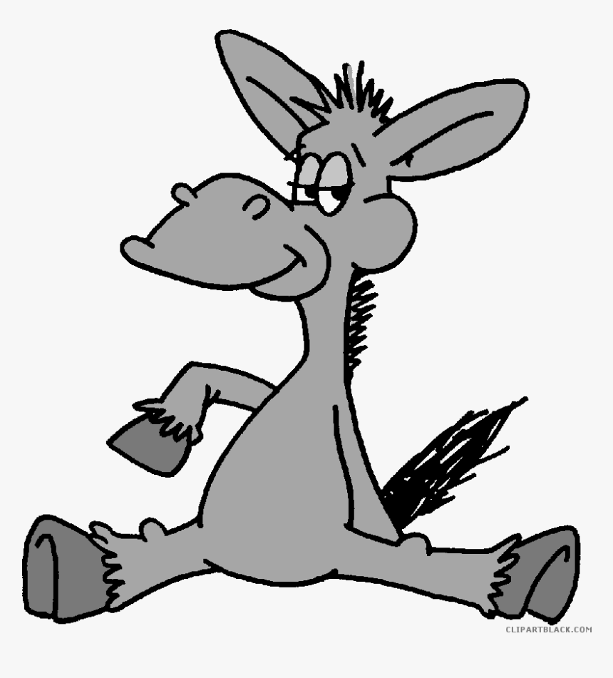 Transparent Alamo Png - Donkey Cartoon Black And White, Png Download, Free Download