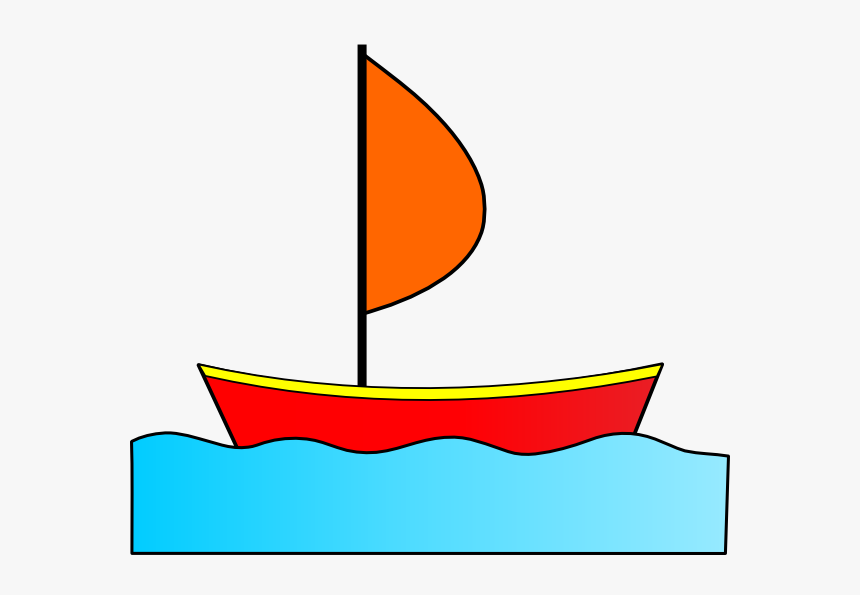 Blue Sailboat Clipart - Boat On Water Clipart, HD Png Download, Free Download