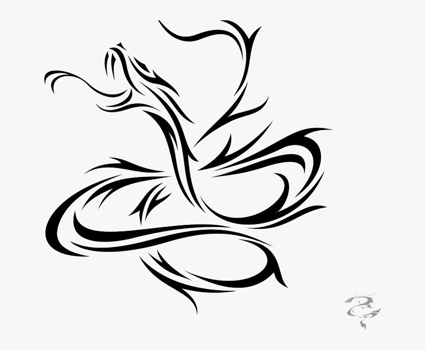 Awesome Black Tattoo Stencil - Chinese Snake Zodiac Tattoo, HD Png Download, Free Download