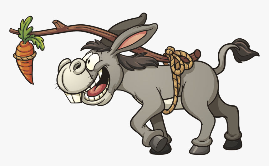 Transparent Donkey - Donkey And A Carrot, HD Png Download, Free Download