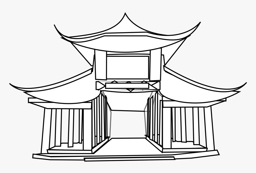 Clipartist Net Chinese New Year - Chinese Temple Drawing Easy, HD Png Download, Free Download