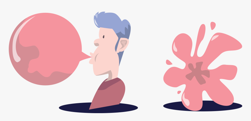 Chewing Gum Bubble Gum Clip Art - Blowing Bubble Gum Animation, HD Png Download, Free Download