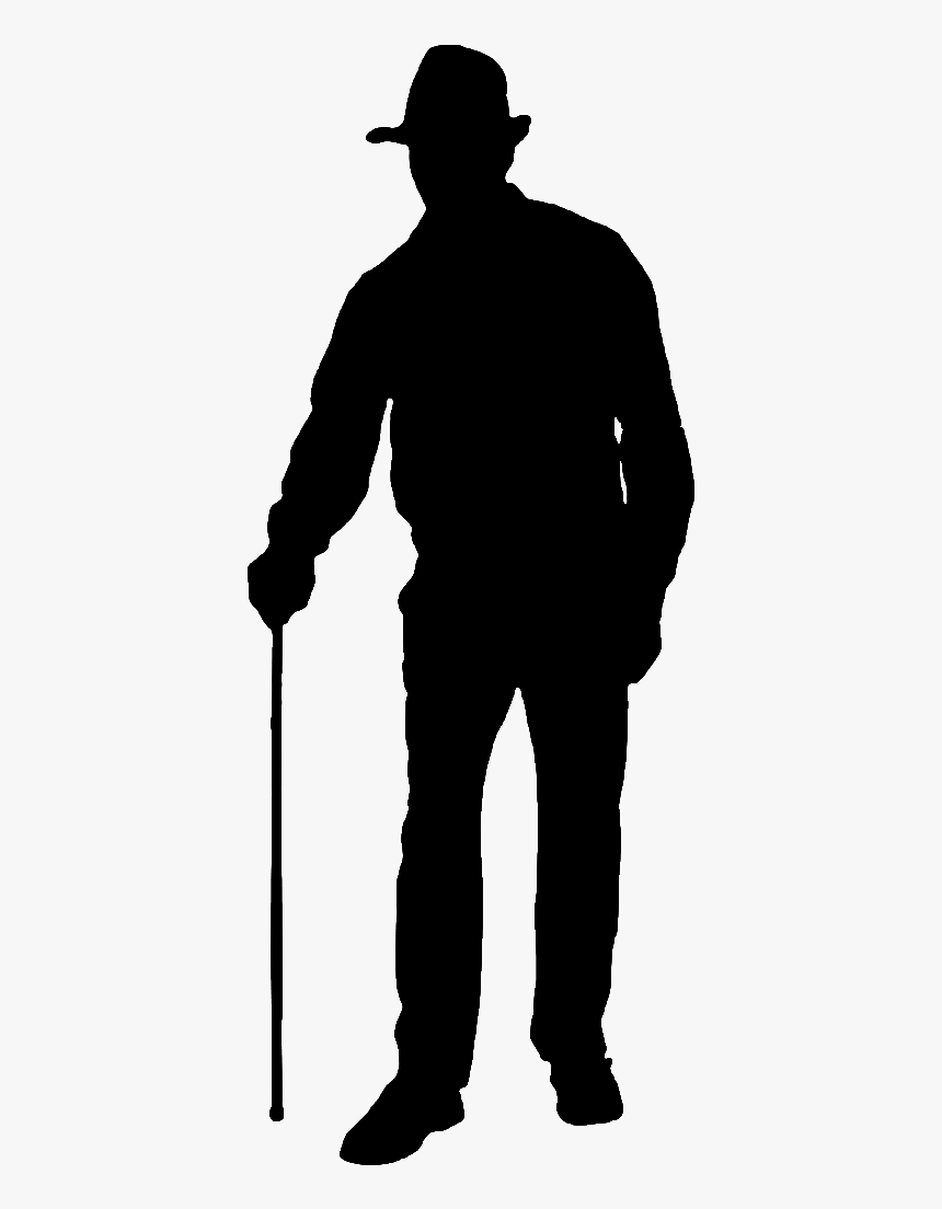 Silhouette Of Man On Crutches Wearing A Hat Png Download - Silhouette Generation, Transparent Png, Free Download