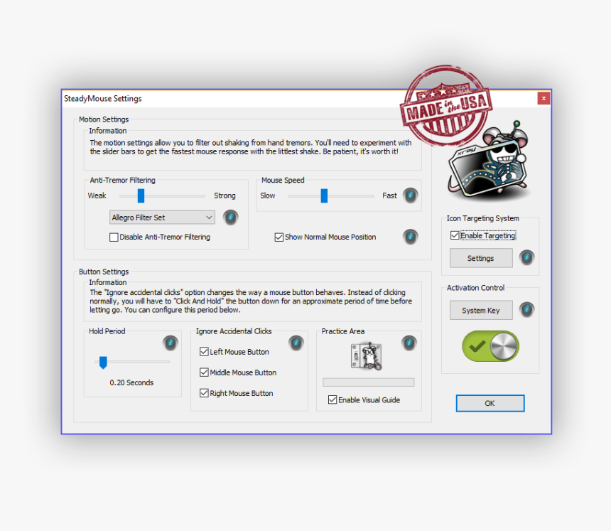 Showing The Steadymouse User Interface With All Hand - Steady Mouse, HD Png Download, Free Download