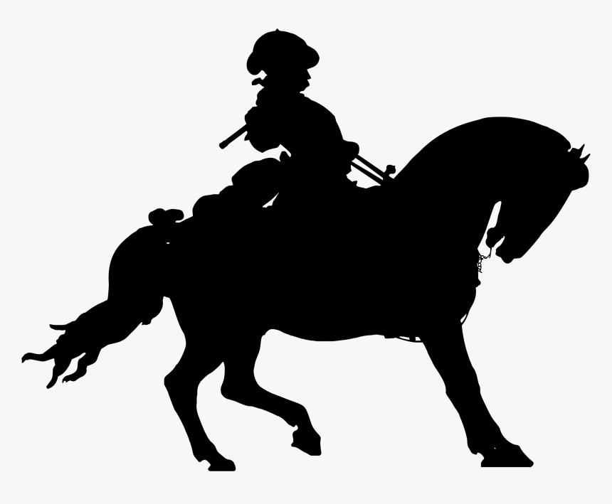 Man On Horse Statue Silhouette Clip Arts - Silhouette Of Man On Horse, HD Png Download, Free Download