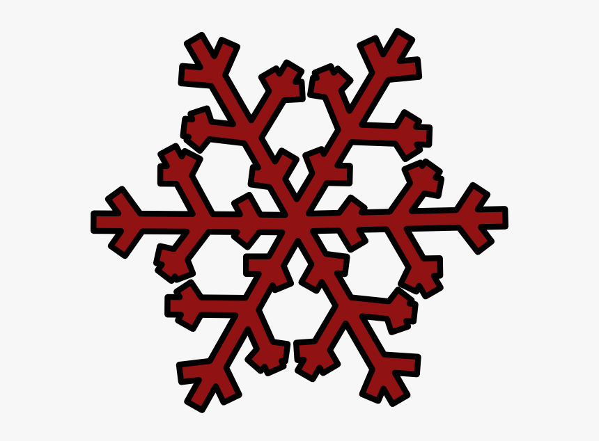 Snowflake Clipart Red - Transparent Background Snowflake Cartoon, HD Png Download, Free Download