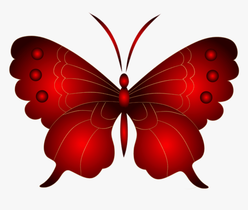Free Png Download Decorative Red Butterfly Clipart - Red Butterfly Clip Art, Transparent Png, Free Download