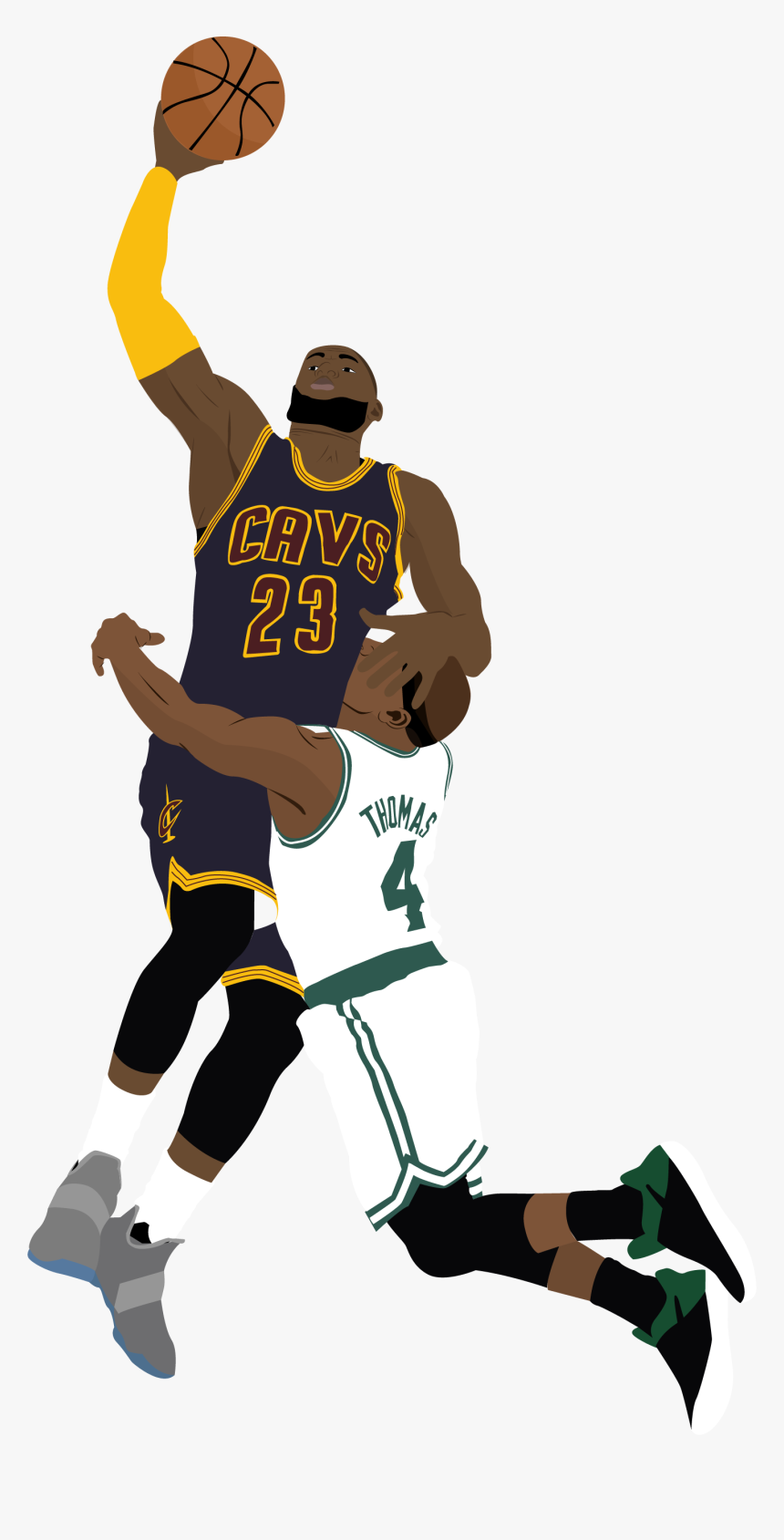 Lebron James Dunk On Isaiah T - Lebron James Dunk Art, HD Png Download, Free Download