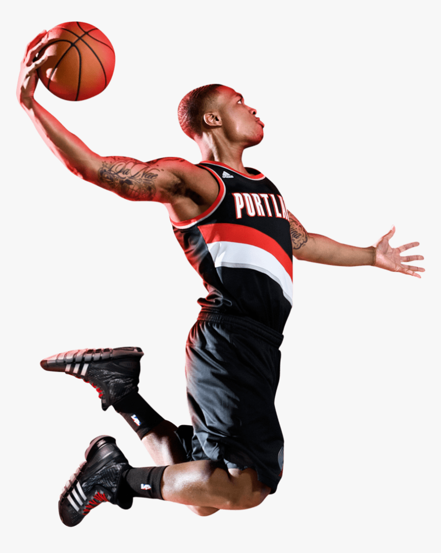 Damian Lillard Dunk Transparent Png - Basketball Player Dunk Png, Png Download, Free Download