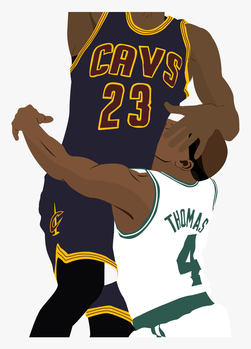 Lebron James Dunk On Isaiah Thomas Illustration - Lebron James Dunk Art, HD Png Download, Free Download