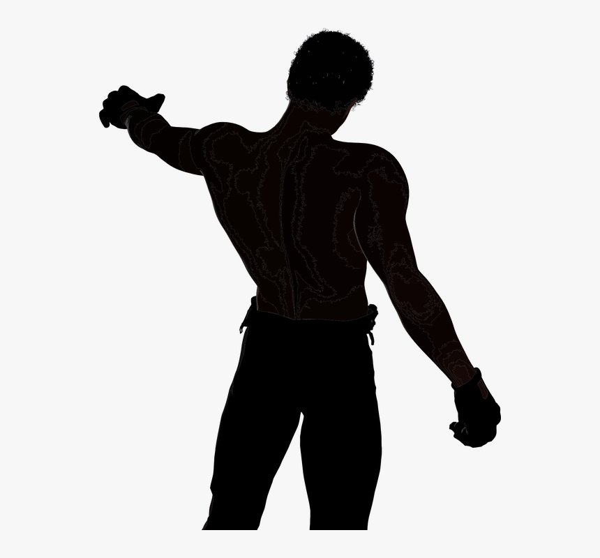 Silhouette, Man, Fitness, Muscular, Gloves, Black - Muscular Clipart Male Silhouette, HD Png Download, Free Download