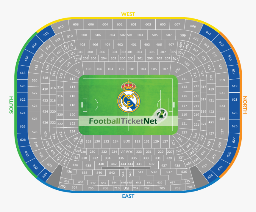Transparent Soccer Stadium Clipart - Real Madrid Stadium Seat Plan, HD Png Download, Free Download