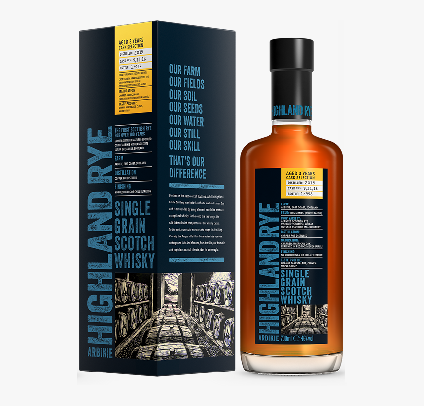 Arbikie Single Grain Scotch Whisky - Arbikie Highland Rye Single Grain Scotch Whisky, HD Png Download, Free Download
