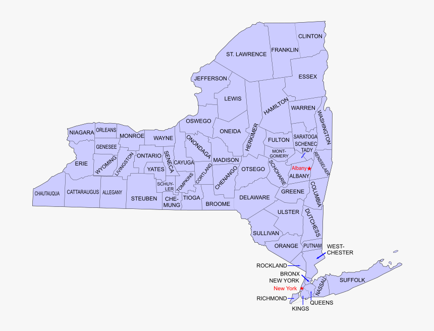 New York State Counties, HD Png Download, Free Download