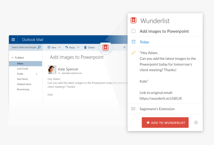 Wunderlist Outlook, HD Png Download, Free Download