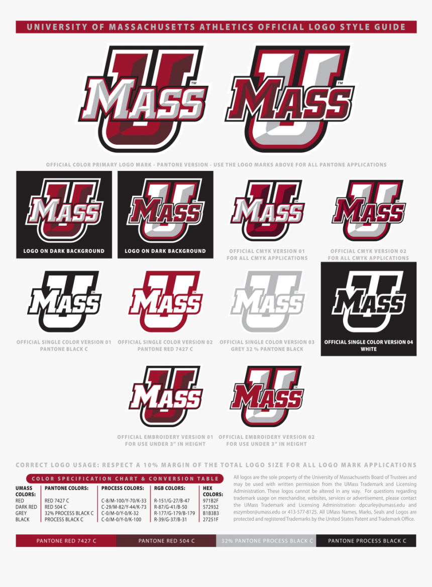 Umass Athletics Logo Style Guide - Poster, HD Png Download, Free Download