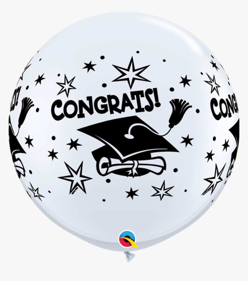 36"q Graduation Congrats Cap White Print - Graduatin Latex Baloon, HD Png Download, Free Download