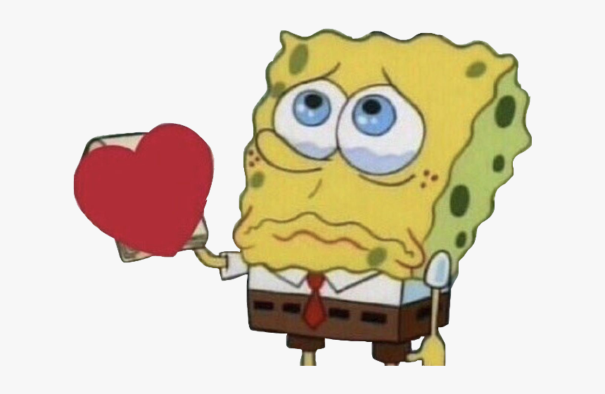 Love Bob Cariño Meme Freetoedit - Sad Spongebob Broken Heart, HD Png Download, Free Download