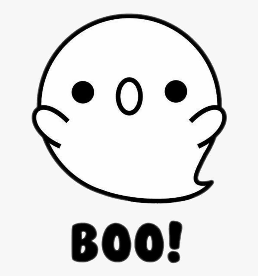 Kawaii White Ghost Boo Halloween - Cute Ghost Drawing, HD Png Download - ki...