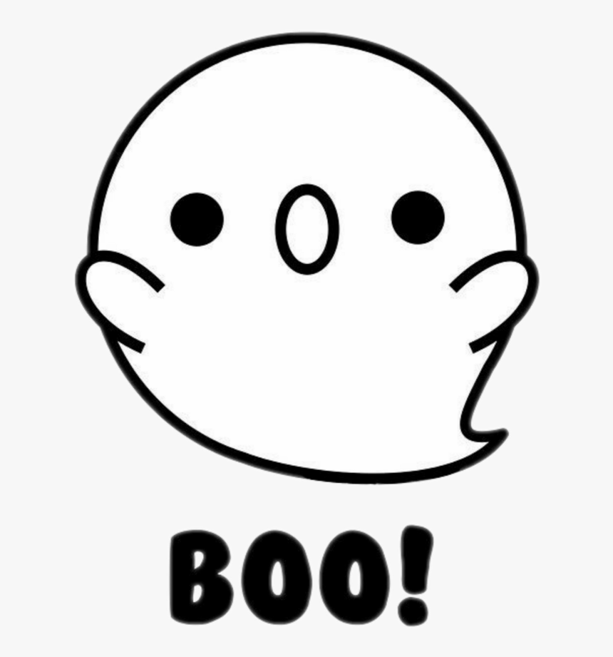 Kawaii White Ghost Boo Halloween - Cute Ghost Drawing, HD Png Download, Free Download