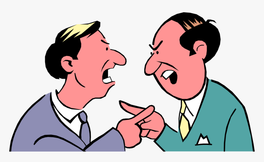 Vector Illustration Of Heated Argument Between Two - 2 Men Arguing Cartoon, HD Png Download, Free Download