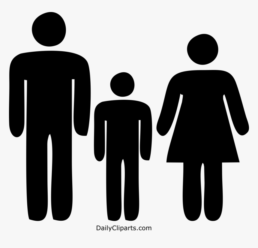 Parents With Son Family Black Icon - Men And Women Icon, HD Png Download, Free Download