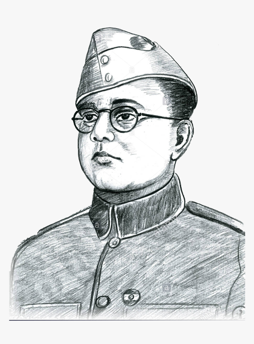 Subhas Chandra Bose Png Transparent Images - Drawing Subhash Chandra Bose, Png Download, Free Download