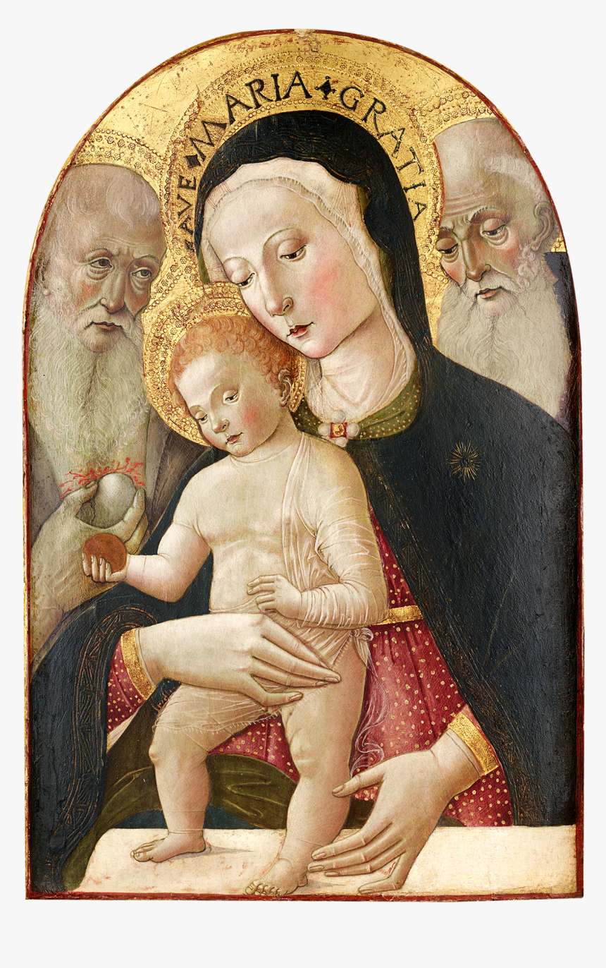 Virgin And Child With Saints Jerome And Bernard By - Benvenuto Di Giovanni, HD Png Download, Free Download