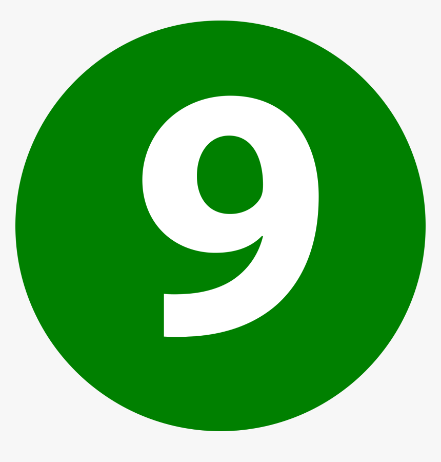 Number 9 Png - Number 9 Is Green, Transparent Png, Free Download