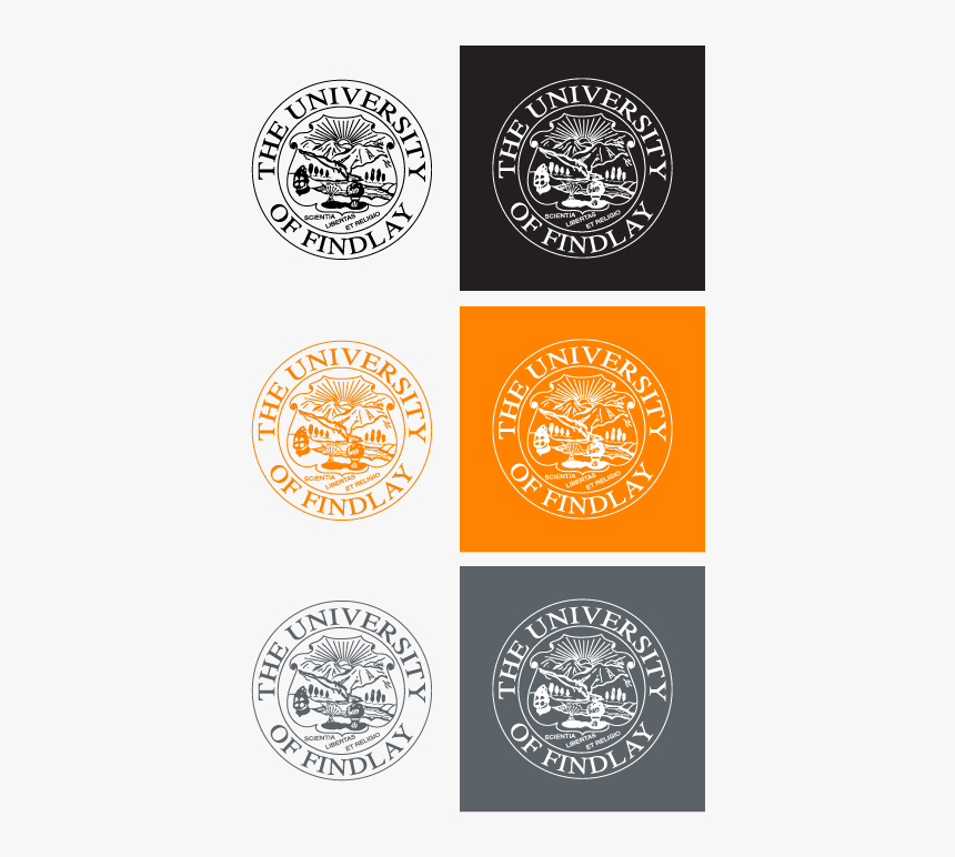 Seal Color Variations - University Of Findlay Seal, HD Png Download, Free Download