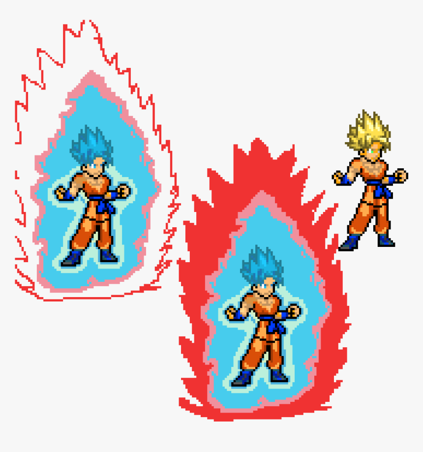 Kaioken Png -super Sayian Blue Kaioken X10 Goku - Goku Kaioken Pixel Art, Transparent Png, Free Download