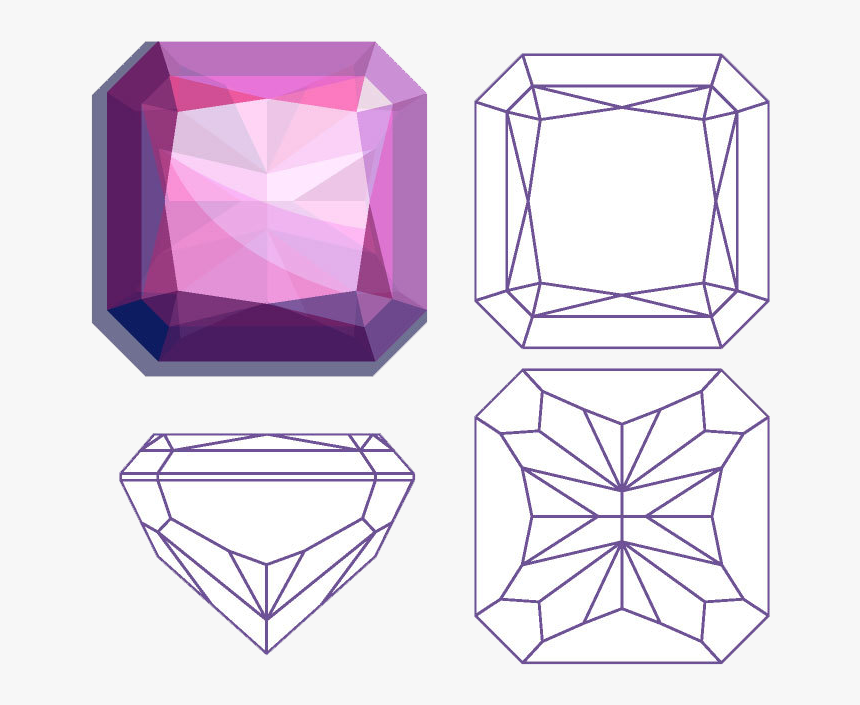 Radiant Cut Diamond Outline, HD Png Download, Free Download