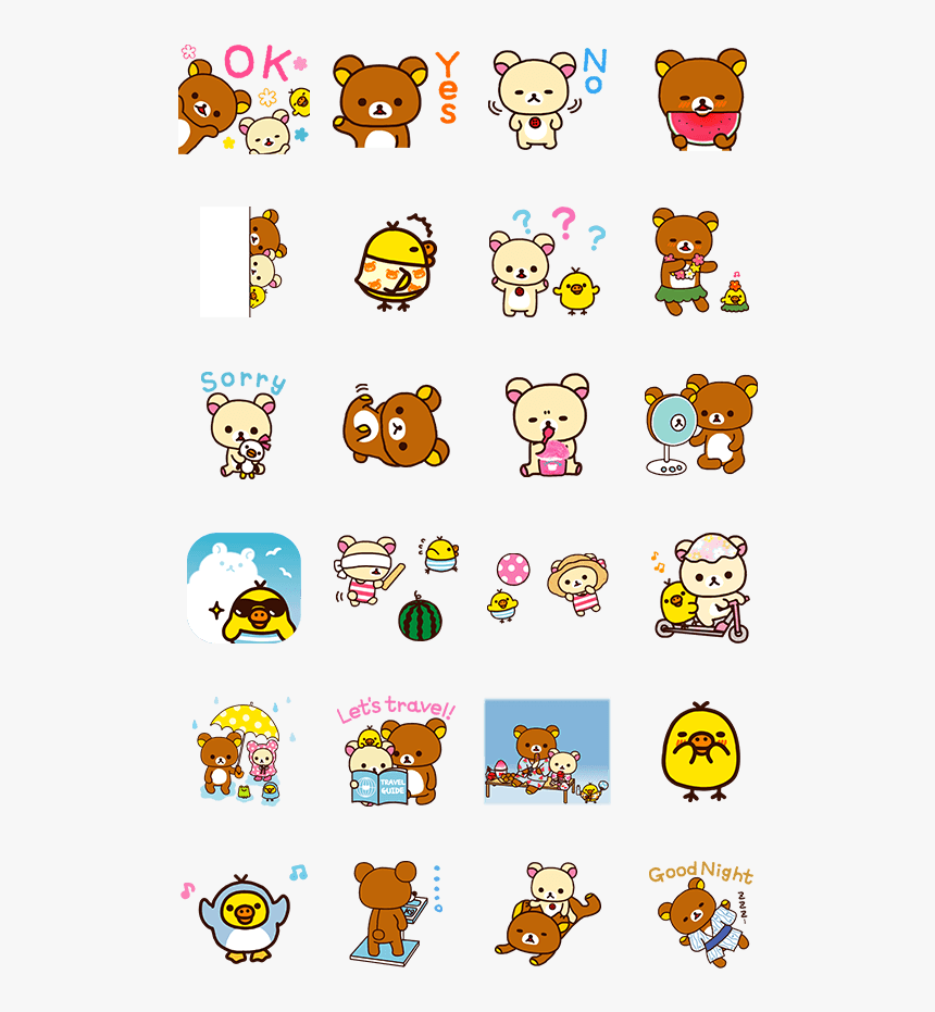 Rilakkuma Stickers Png, Transparent Png, Free Download