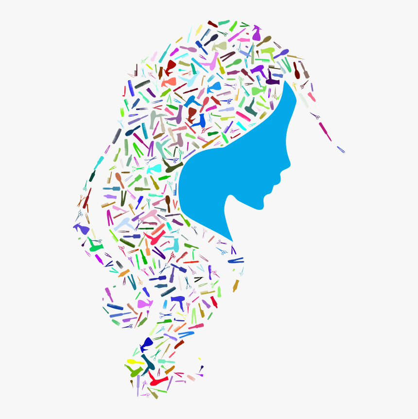 Salon Tools Woman Profile Prismatic, HD Png Download, Free Download