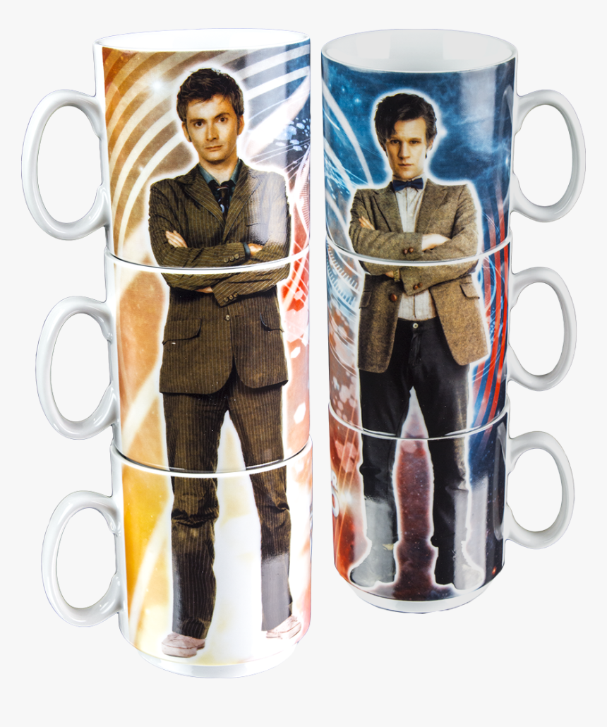 10th & 11th Doctor Stacked Mugs - Doctor Who Cups, HD Png Download, Free Download