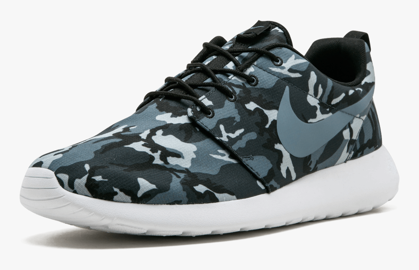 Nike Roshe Run Print Running Shoes Black/bl Grpht/white/grey - Skate Shoe, HD Png Download, Free Download