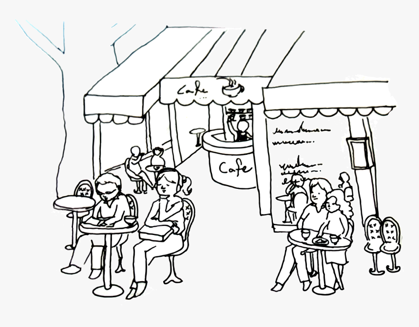 Hand Painting Cafe Outdoor Cafes Free Photo - Cafe Boyama, HD Png Download, Free Download