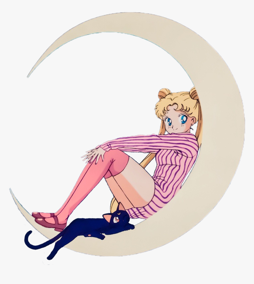 #tumblr #sailormoon #cat #cats #manga #sticker #stickers - Cartoon, HD Png Download, Free Download