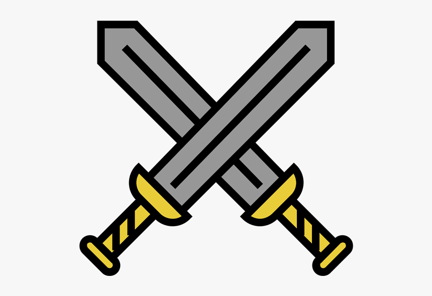 Crossed Swords Black And White Png, Transparent Png, Free Download