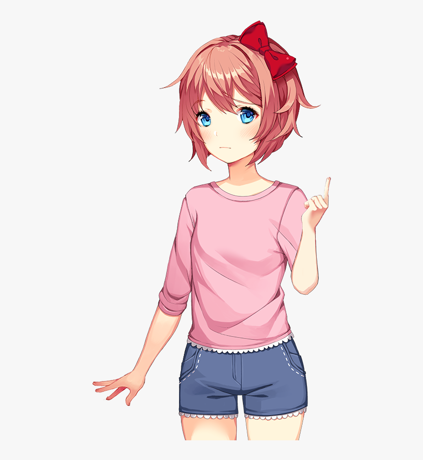 Doki Doki Monika Hand On Hip Png - Fat Doki Doki Literature Club, Transparent Png, Free Download