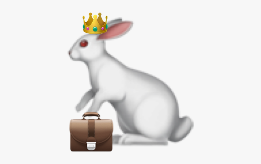 #rabbit #white #crown #bag #iphone #emoji #gold #begold👑 - Rabbit Emoji Iphone, HD Png Download, Free Download