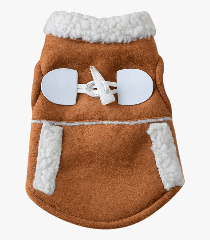 Brown Leather Dog Jacket With White Collar - Coat, HD Png Download, Free Download