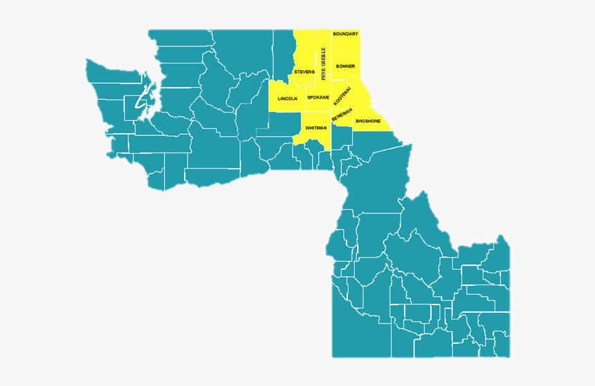 Servicemaster Of North Idaho Service Map - Cities In Idaho, HD Png Download, Free Download