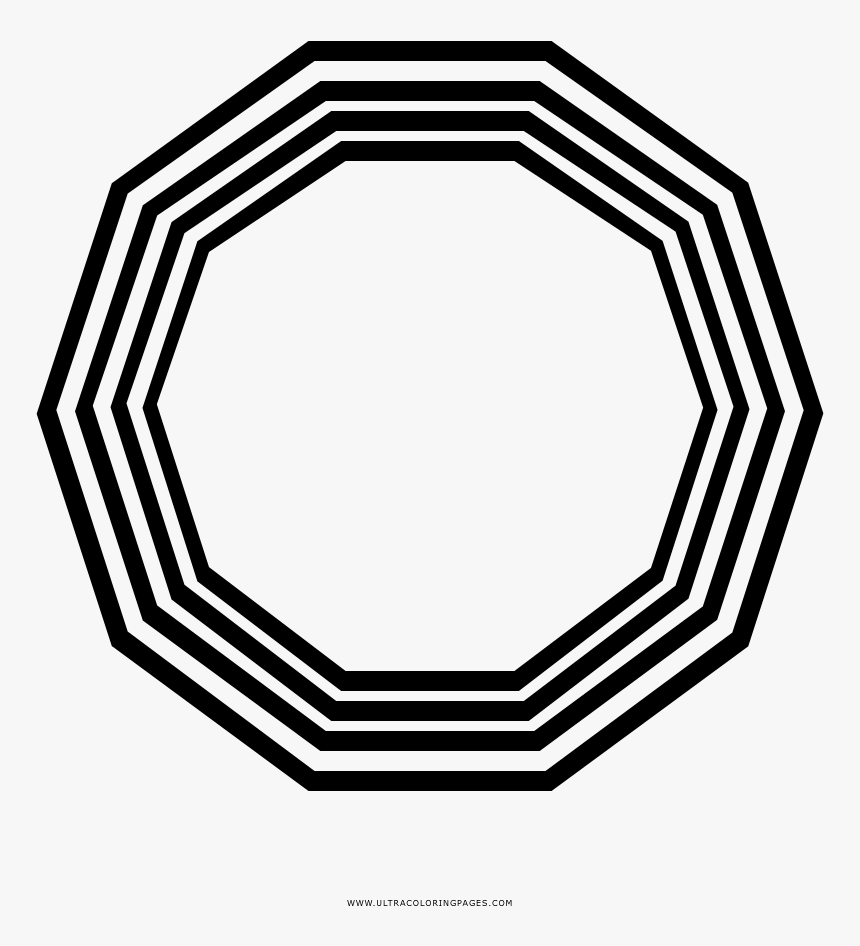 Decagon Coloring Page - Decagone Esoterisme, HD Png Download, Free Download